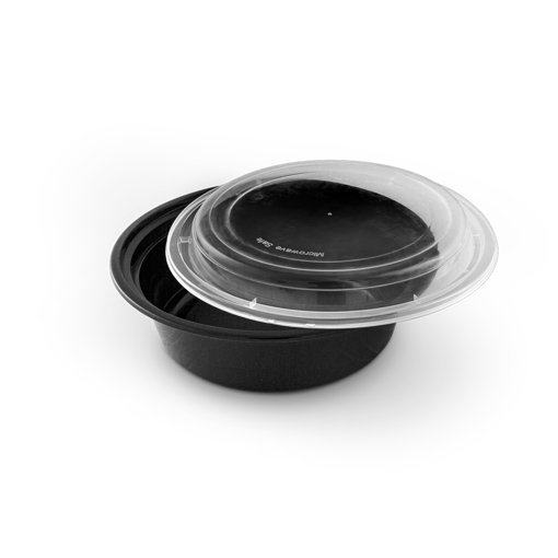 صورة علبة مايكرويف دائرية 16 أونصة بغطاء شفاف
