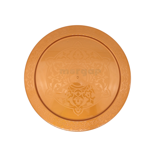 Picture of Golden Crystal Plastic Plate Round Decorated 
