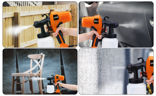 Picture of Paint Sprayer 700 Watt HVLP High Power Electric Spray Gun with 800ML 5 Nozzle Sizes Lightweight Easy Spraying and Cleaning- for Home and Outdoors, Painting Projects（0.5mm/1.0mm/1.2mm/1.5mm/2.5mm）