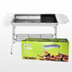 Picture of Small Size Outdoor Stainless Steel Barbecue Grill Set Foldable BBQ Oven Set Reusable Outdoor Easy Clean