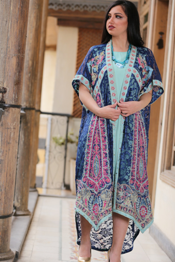 Picture of Two piece embroidery bisht with lulu