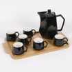 Picture of tea pot set black 8 pcs