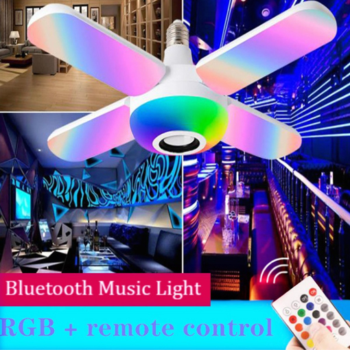 Picture of Colorful LED light bulb and loudspeaker