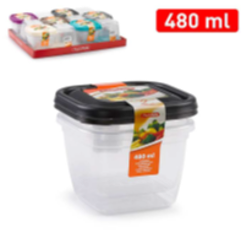 Picture of Set of 2 square food containers 480 ml ASSORT ELEGANCE 2pcs