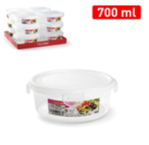 Picture of Round food container CLICK 700 ml TRANSPARENT 3pcs
