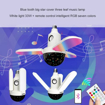 Picture of Foldable 3 Leave Distorted Bluetooth Music Lamp Rotating Colorful LED Stage Light With Remote Control