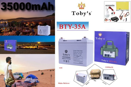 Picture of BTY-35A Rechargeable Battery with Inverter 12V-220V, 35A Battery for camping 35000mah Power