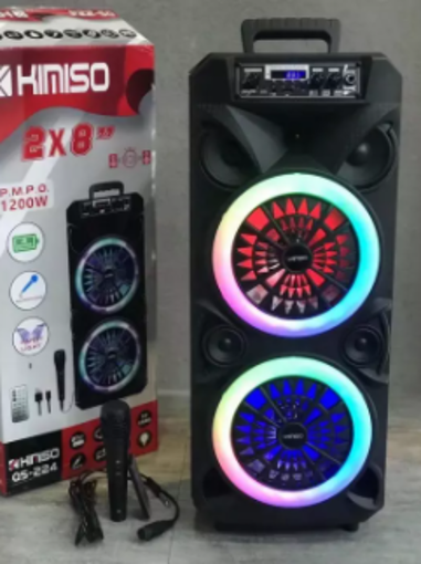 صورة KiMiSo QS-224 16-inch Wireless Karaoke Bluetooth Portable Speaker With a Microphone