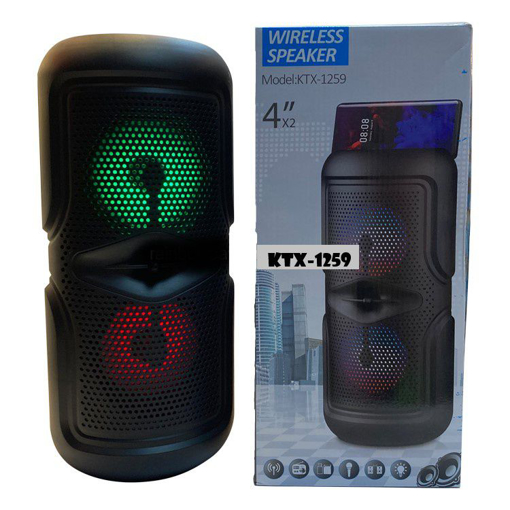 Picture of KTX-1259 4X2 inches Double Twin Portable Karaoke Wireless Bluetooth Loudspeaker With Microphone
