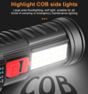 صورة مصباح COB يدوي مع 4 أوضاع قابل للشحن USB