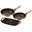 Picture of BH Frypan & Grill 3 Pc 22+26+36 CM Burgundy 