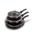 Picture of BH 6 pcs frypan set 22+26+28 CM with glass lid Burgundy 
